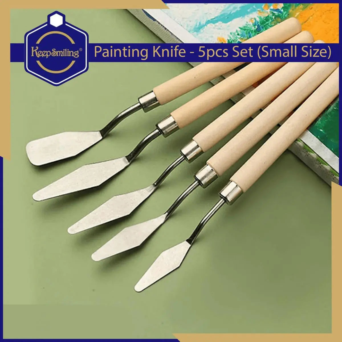 Keep Smiling Small Sizes 5Pcs Stainless Steel Palette Knives ARTISM STORE