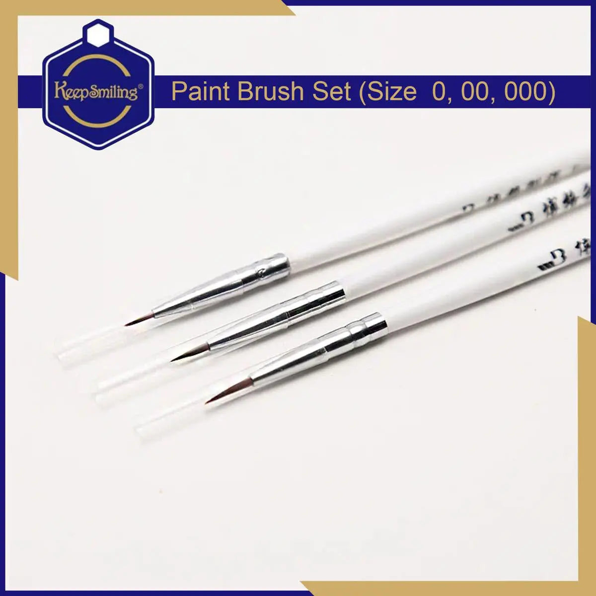 Keep Smiling Paint Brushes Artist Water Color Series All Brush Sizes 0,00,000 - 3Pcs ARTISM STORE