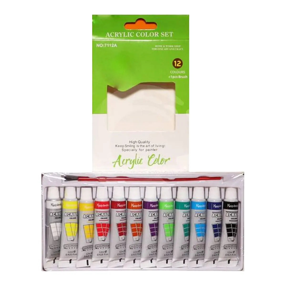 Keep Smiling Acrylic Colour Paints - Pack of 12 ( 6ml per tube) ARTISM STORE