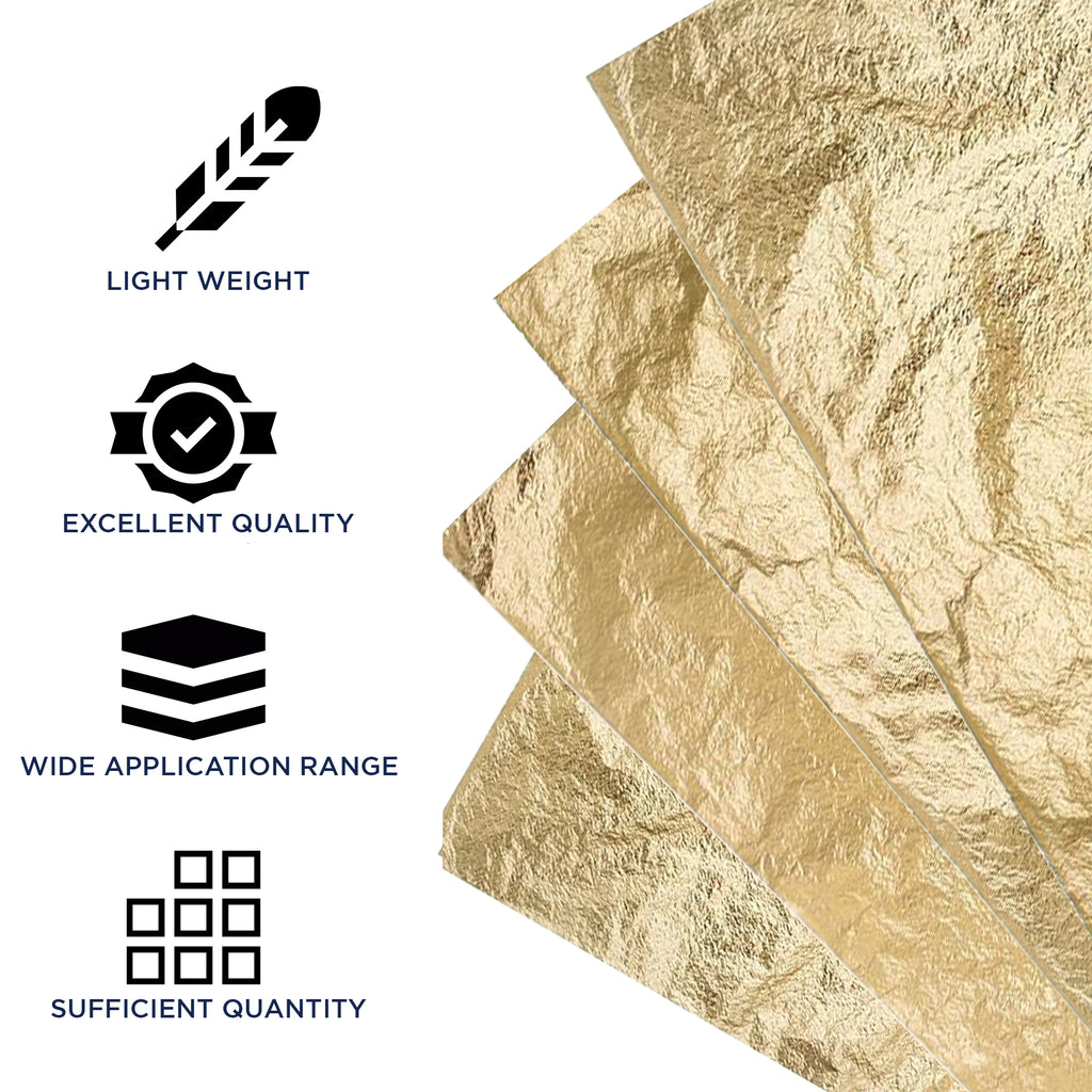 Bluebird Gold Foil 50 Pcs - Imitation Gold Foil Sheets of 5.5" x 5.5", Painting Gilding Crafts Decoration
