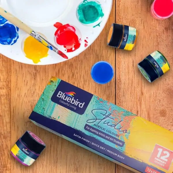 Studio Acrylic Colours – 25 ml – Set of 12 Primary Shades