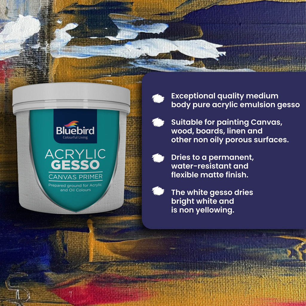 Bluebird Acrylic Gesso for Artists - Primer - White