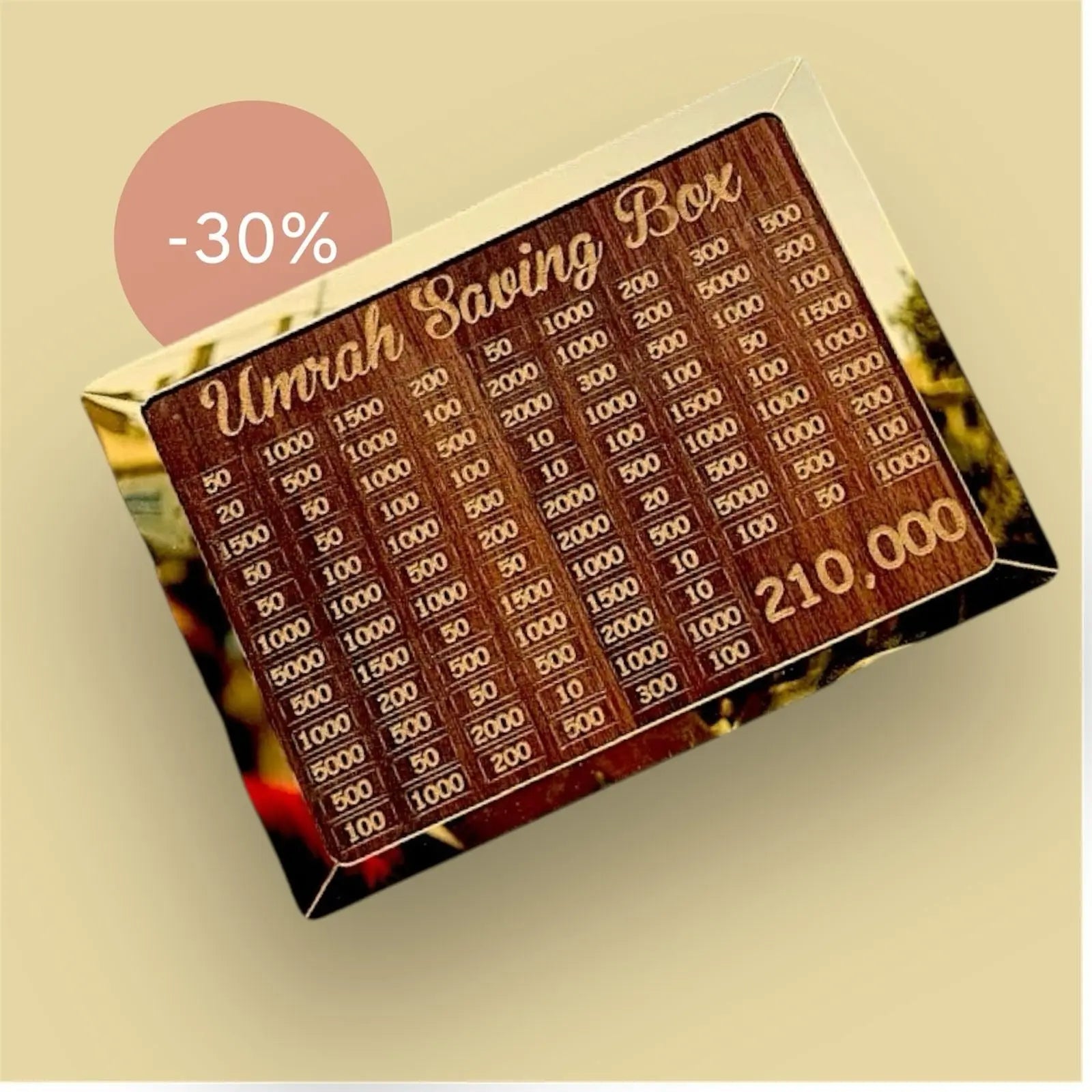 Umrah Saving Box - Wooden Gullak Money Box with Counter Money Saving Box | Gift for Muslims Money Saving Box Artism Store: Unique Art & Creative Supplies