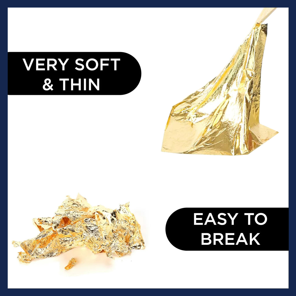 Bluebird Gold Foil 50 Pcs - Imitation Gold Foil Sheets of 5.5" x 5.5", Painting Gilding Crafts Decoration