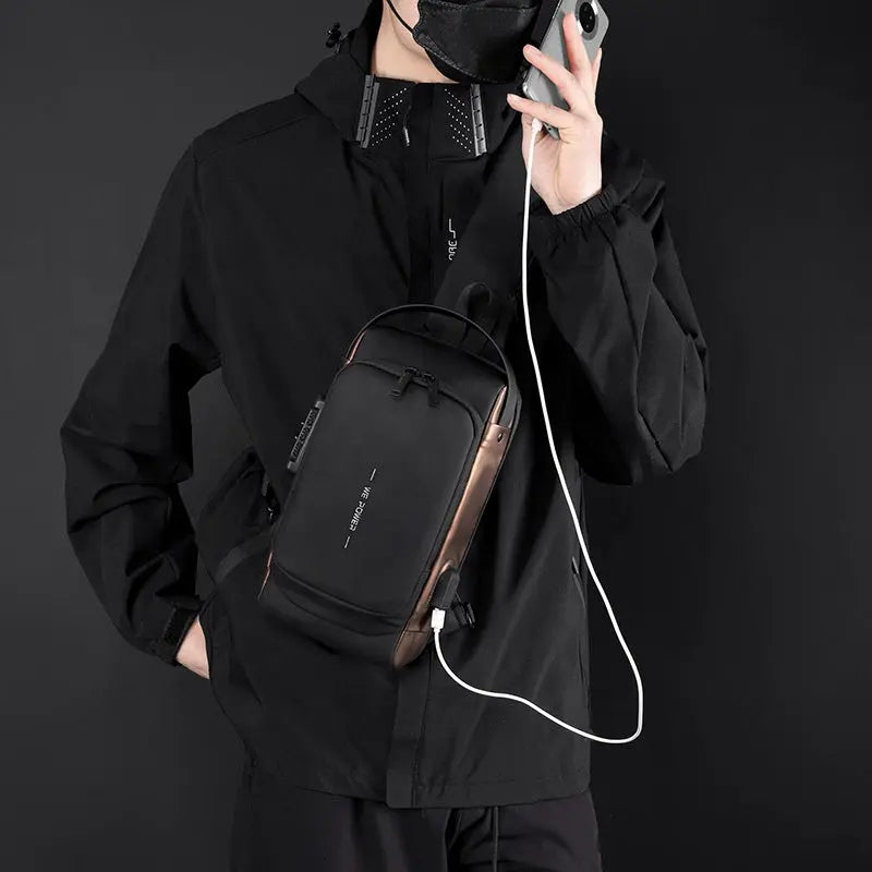 Fashion Men Sling Bag Pack with Lock Waterproof Anti-Theft Chest Bag with USB Charging Port Shoulder Bag Body Backpack with TSA Lock ARTSM STORE