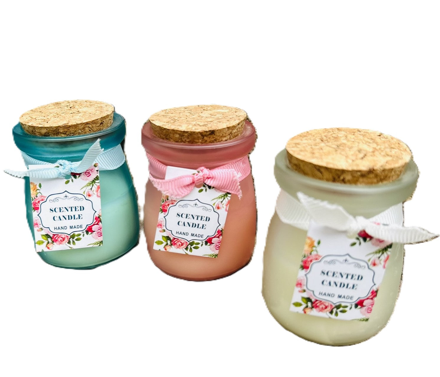 Set of 3 Scented Candle Jars for Ceremony & Gifting with Refreshing Fragrance Pink Colour
