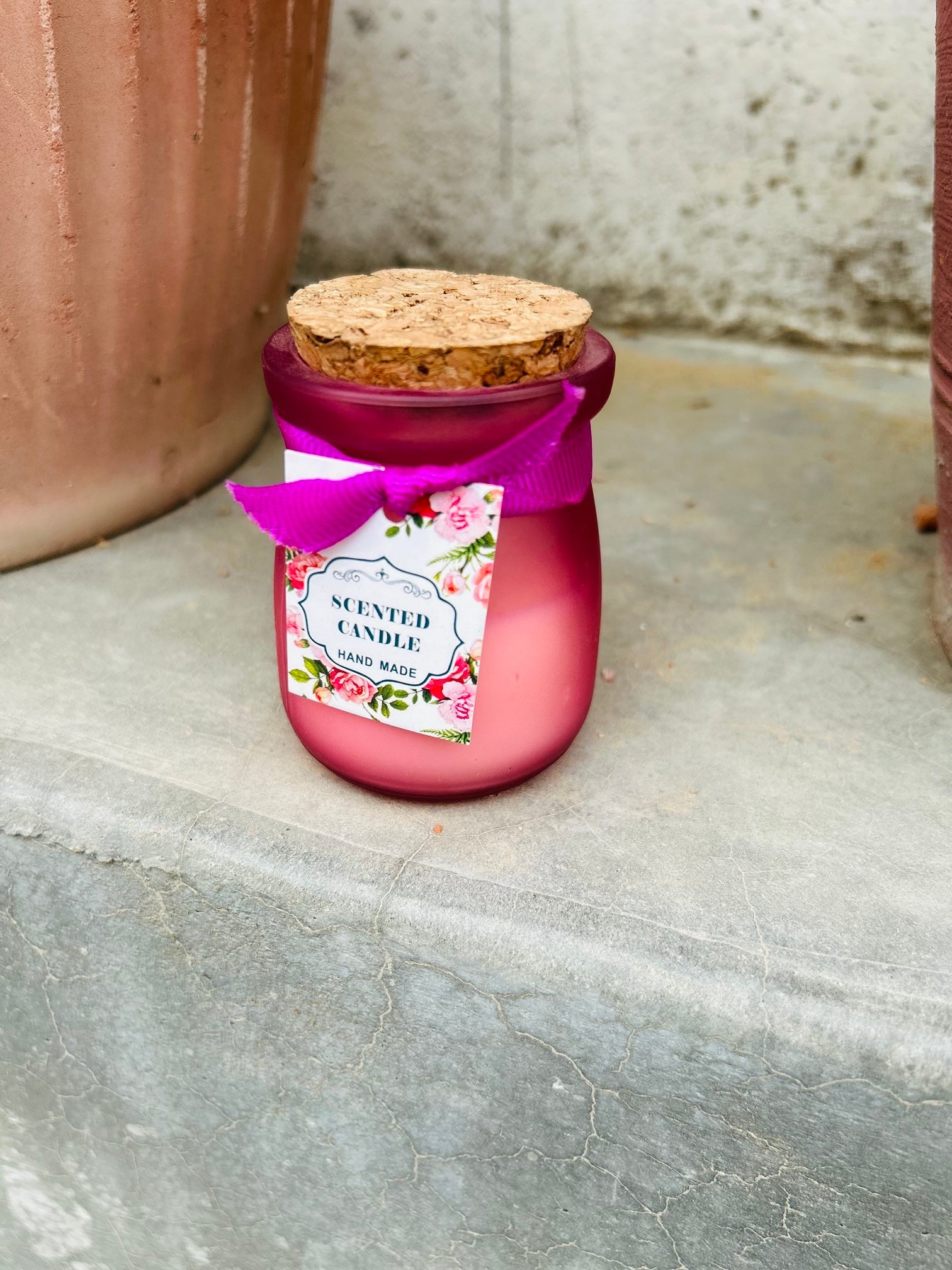 Scented Candle Jars for Ceremony & Gifting with Refreshing Fragrance Pink Colour