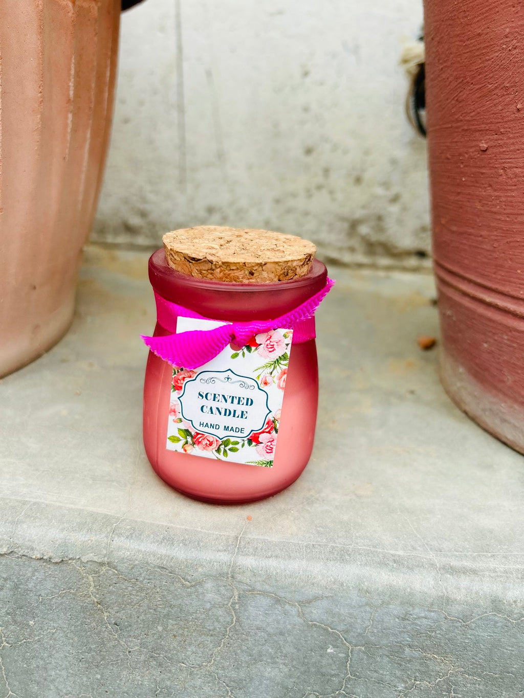 Scented Candle Jars for Ceremony & Gifting with Refreshing Fragrance Pink Colour