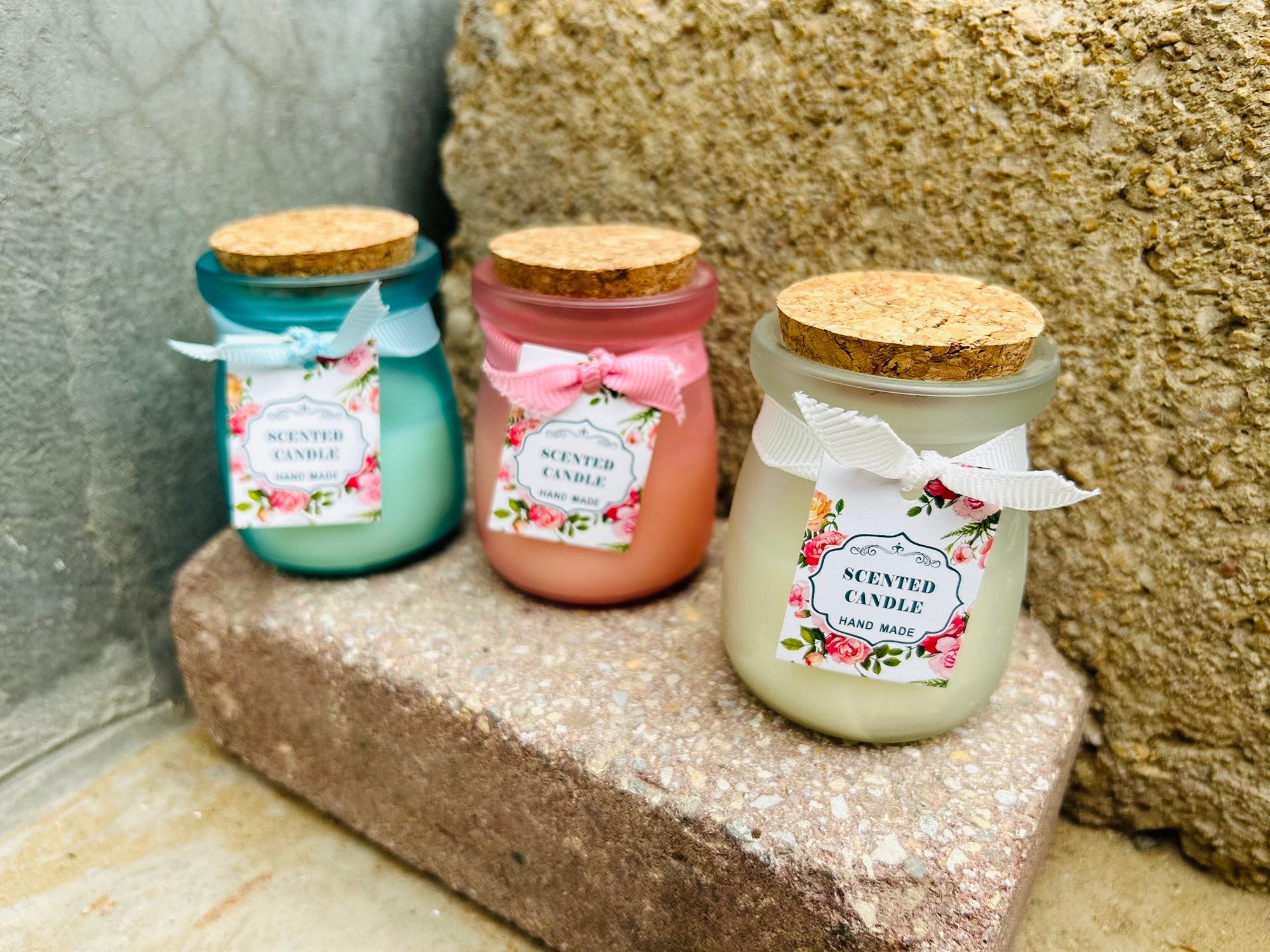 Scented Candle Jars for Ceremony & Gifting with Refreshing Fragrance Pink Colour