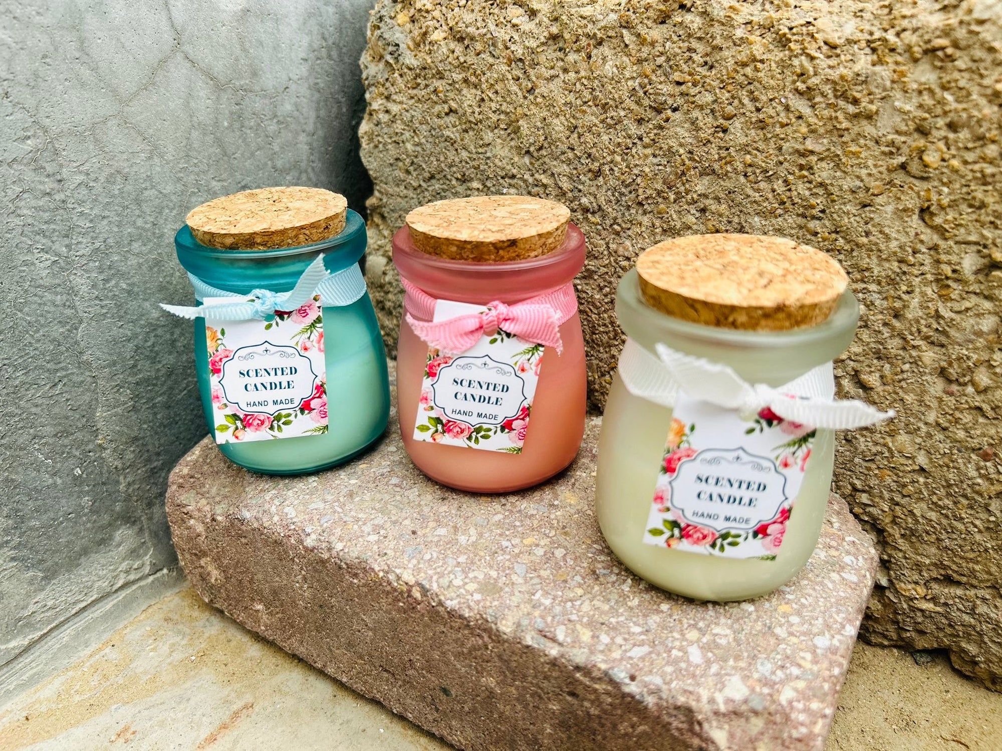 Scented Candle Jars for Ceremony & Gifting with Refreshing Fragrance Pink Colour