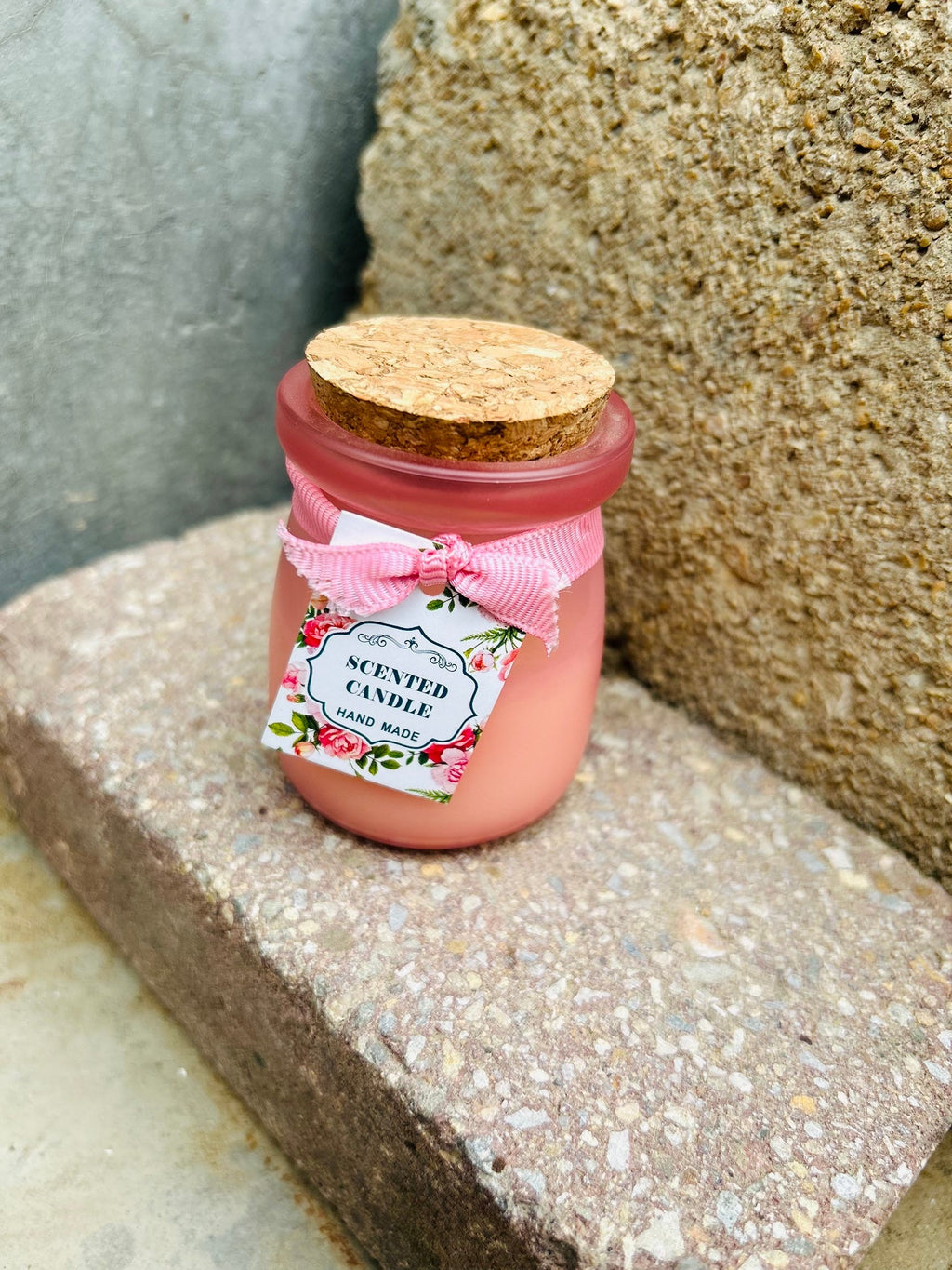 Set of 3 Scented Candle Jars for Ceremony & Gifting with Refreshing Fragrance Pink Colour