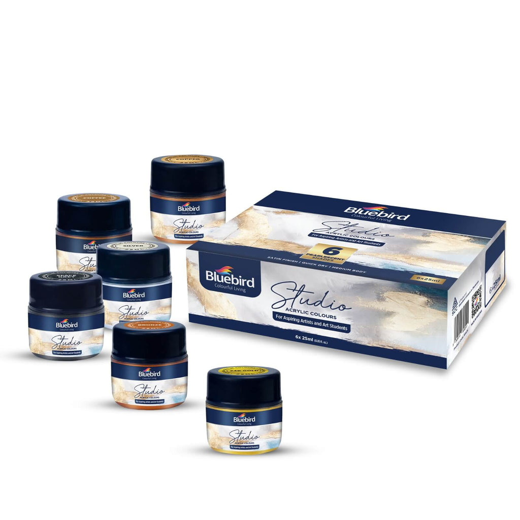 Studio Acrylic Colours - 25 ml - Set of 6 Pearlescent Shades