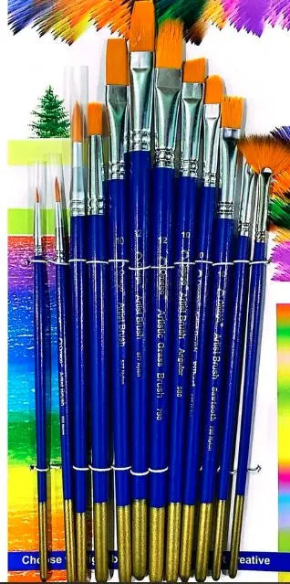 12-Piece Mixed Paint Brush Set Artism Store: Unique Art & Creative Supplies