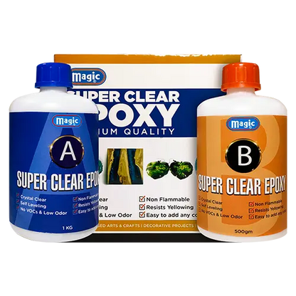 Magic Super Clear Epoxy Rasin 150 ml, 750ml , 1500ml (resin with hardner) 2:1 Pure for Art, Craft & Coating ARTSM STORE